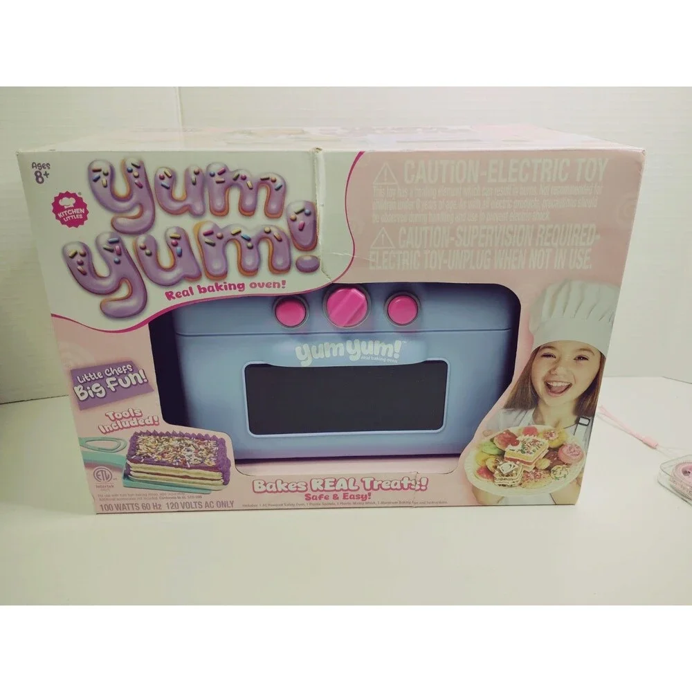 Kitchen Littles Yum Yum Electric Baking Oven Toy, Pink Full-Size Oven